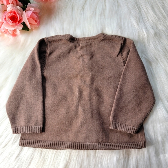 Carters 3 Button Up Sweater Brown Cozy Spring Fall Weather  Girl Size 9 Months - Picture 4 of 9
